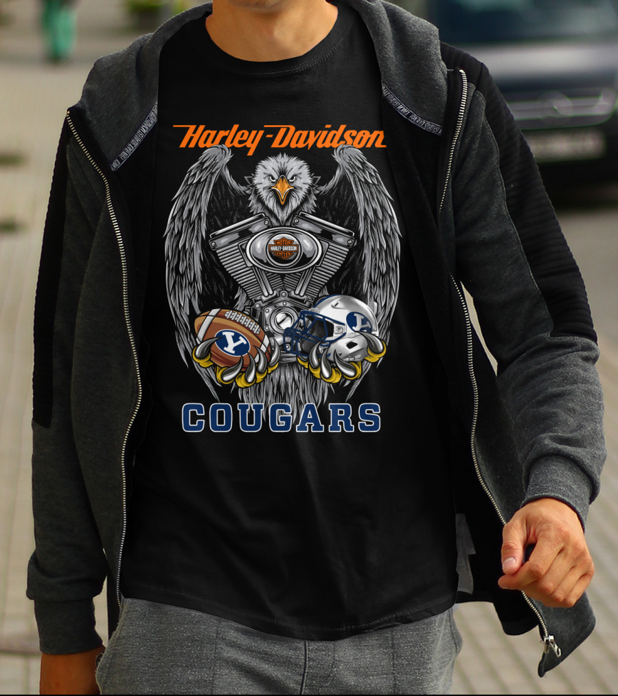 Harley Davidson Seattle Byu Cougars Football Ncaa T-Shirt