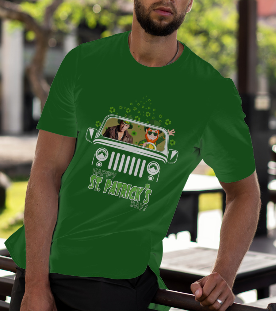 Happy St. Patrick's Day Bruce Springsteen Jeep Shamrock T-Shirt