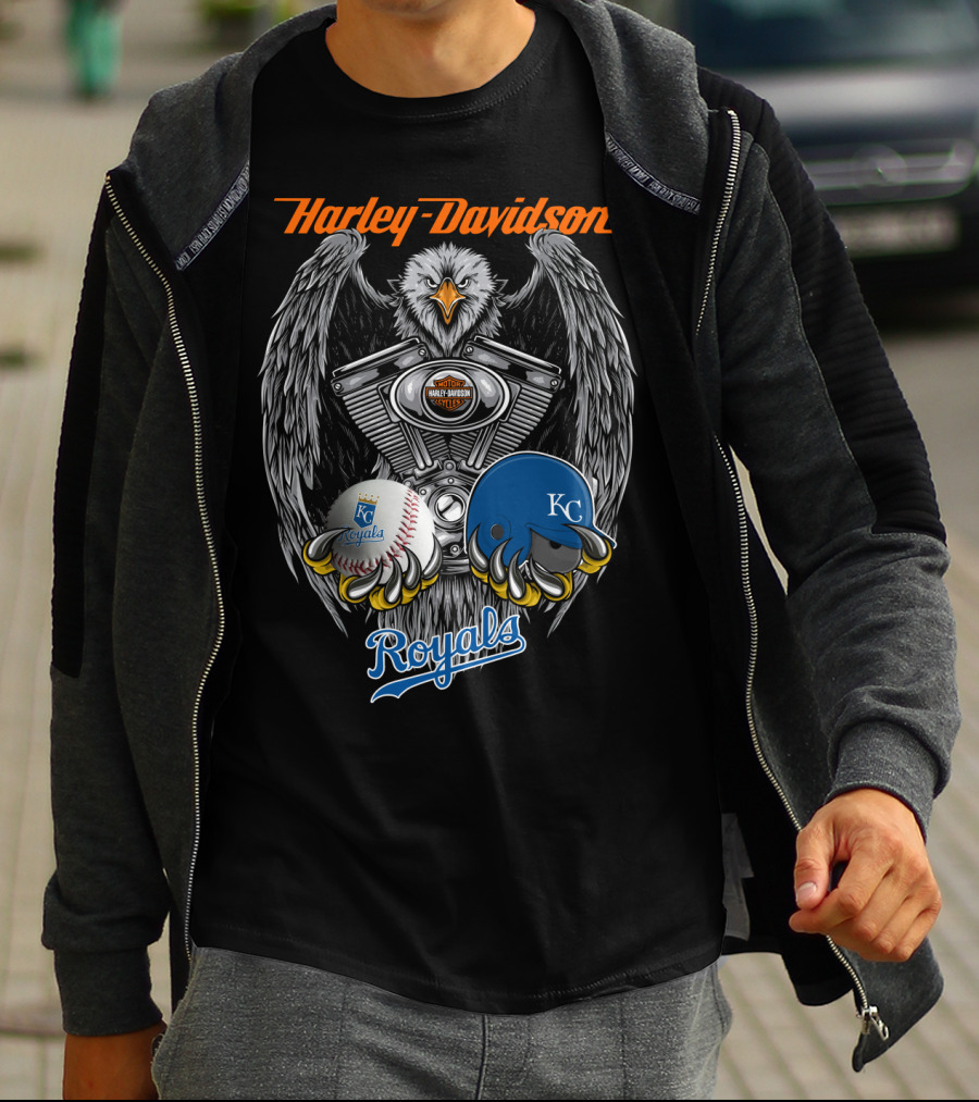 Harley Davidson Kansas City Royals Mlb Collaboration T-Shirt