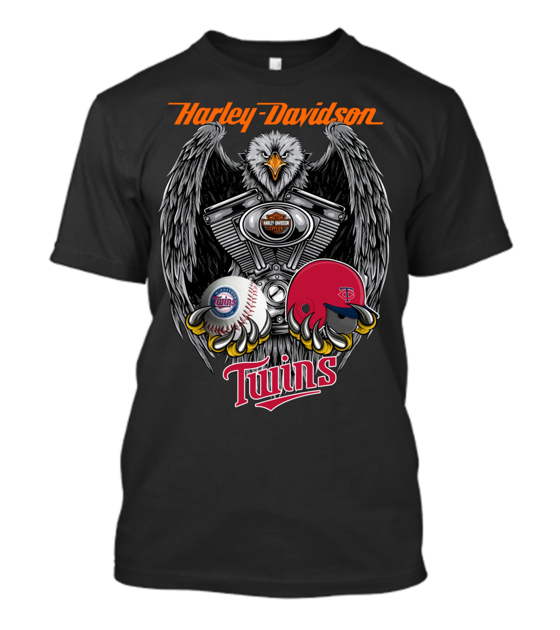 Harley Davidson Twins Eagle Engine Minnesota Baseball T-Shirt