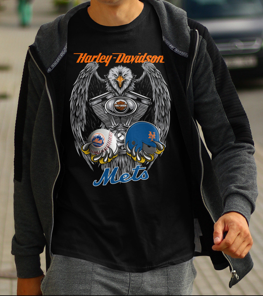 Harley Davidson Mets Eagle Engine Mlb Nym T-Shirt