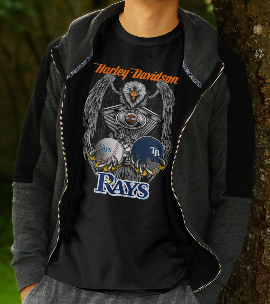 Harley Davidson Eagle Tampa Bay Rays Mlb Collaboration T-Shirt