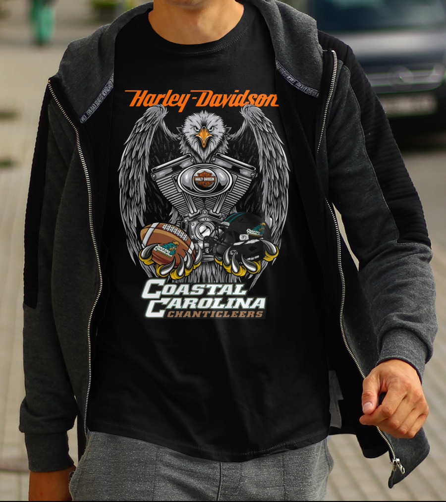 Harley Davidson Coastal Carolina Chanticleers Eagle Football Ncaa3 Ccc T-Shirt