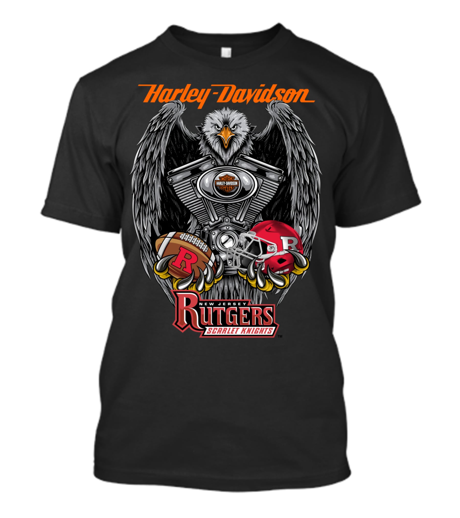 Harley Davidson New Jersey Rutgers Scarlet Knights Football Ncaa3 Rskf T-Shirt