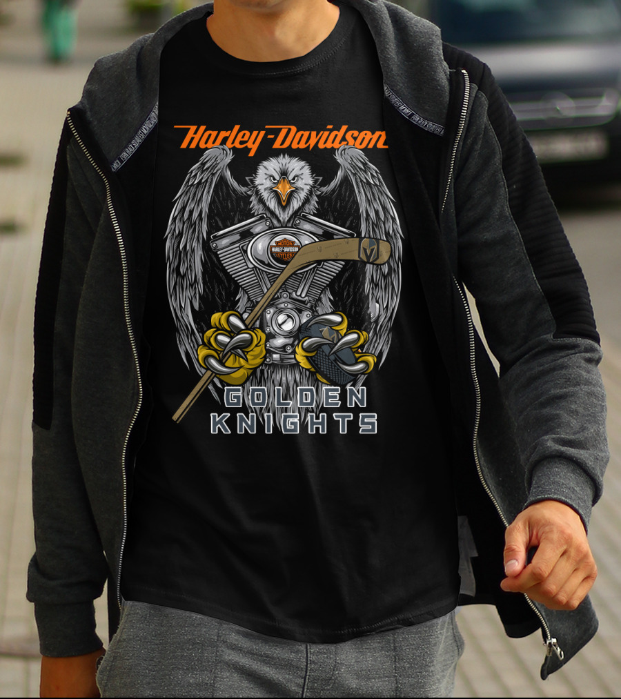 Harley Davidson Golden Knights Nhl Vgk T-Shirt