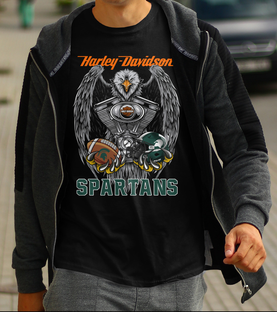 Harley Davidson Spartans Football Eagle Engine T-Shirt