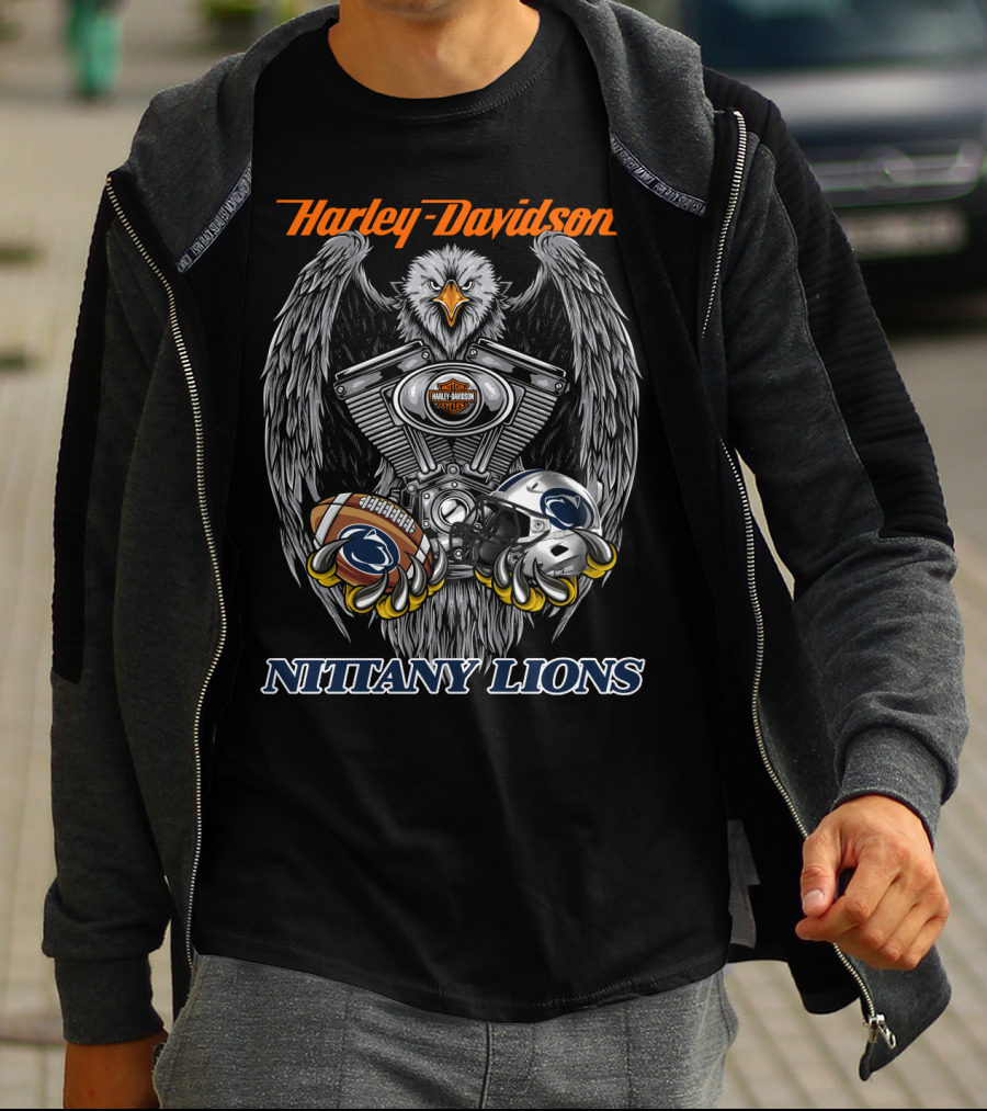 Harley Davidson Nittany Lions Football Eagle T-Shirt
