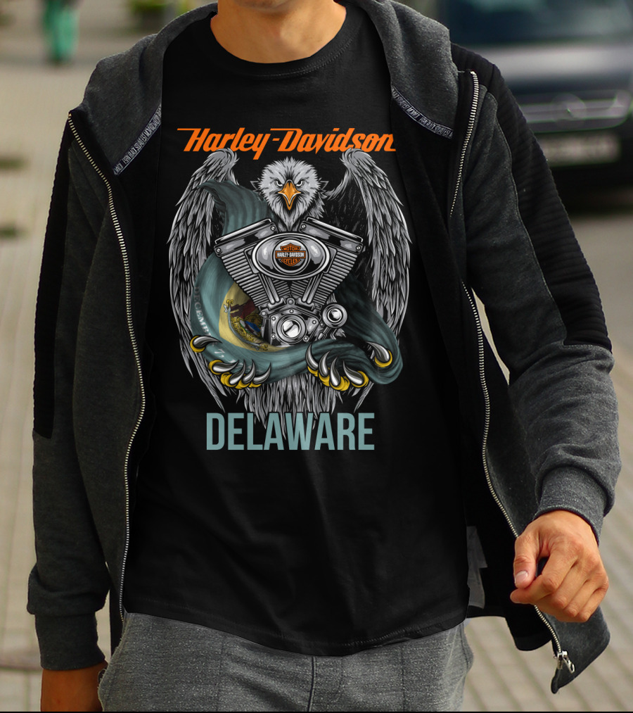 Harley Davidson Delaware Eagle Engine T-Shirt
