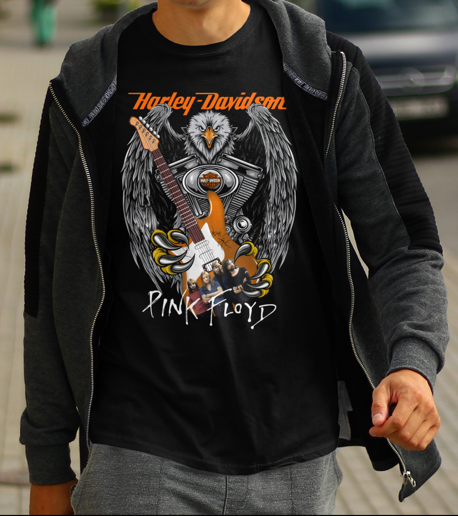 Harley Davidson Pink Floyd Eagle Guitar Motif T-Shirt