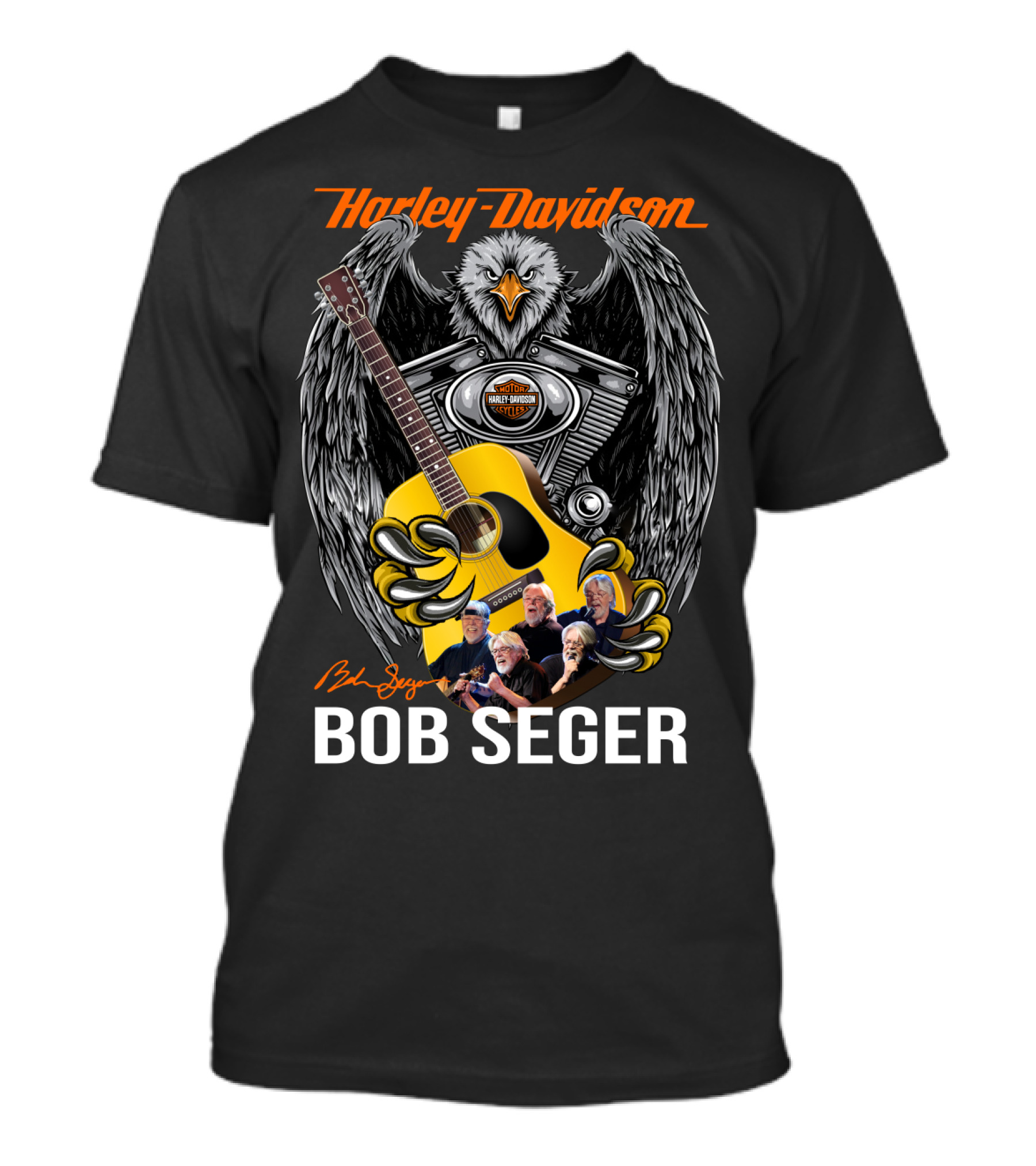 Harley Davidson Eagle Guitar Bob Seger Signature T-Shirt