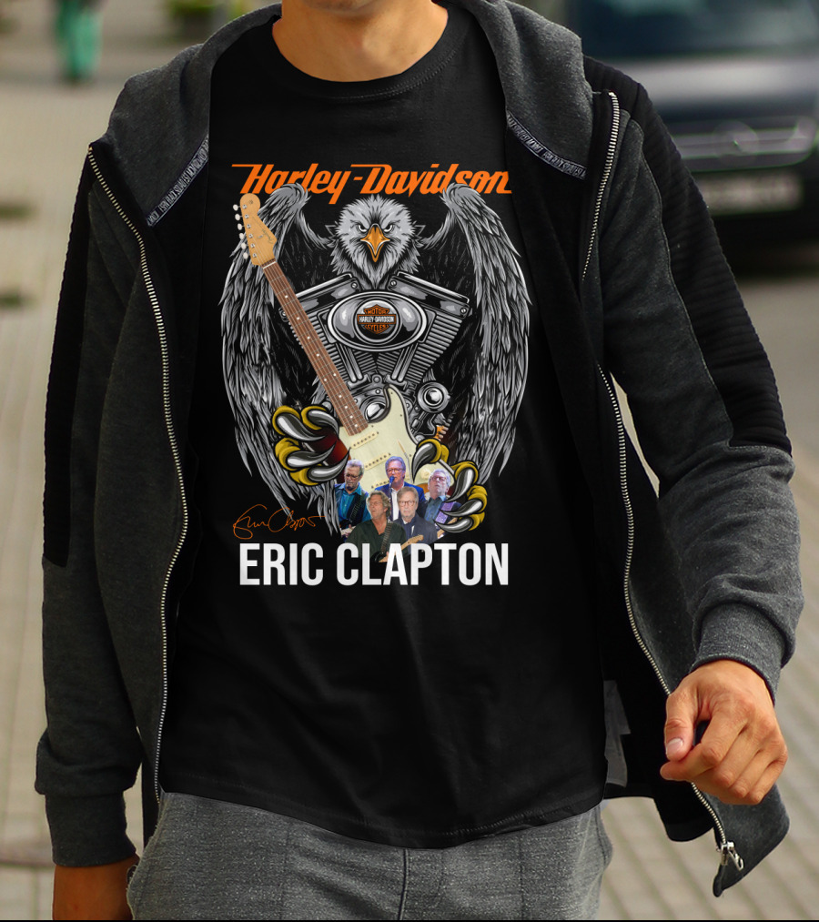 Harley Davidson Eagle With Guitar Eric Clapton T-Shirt