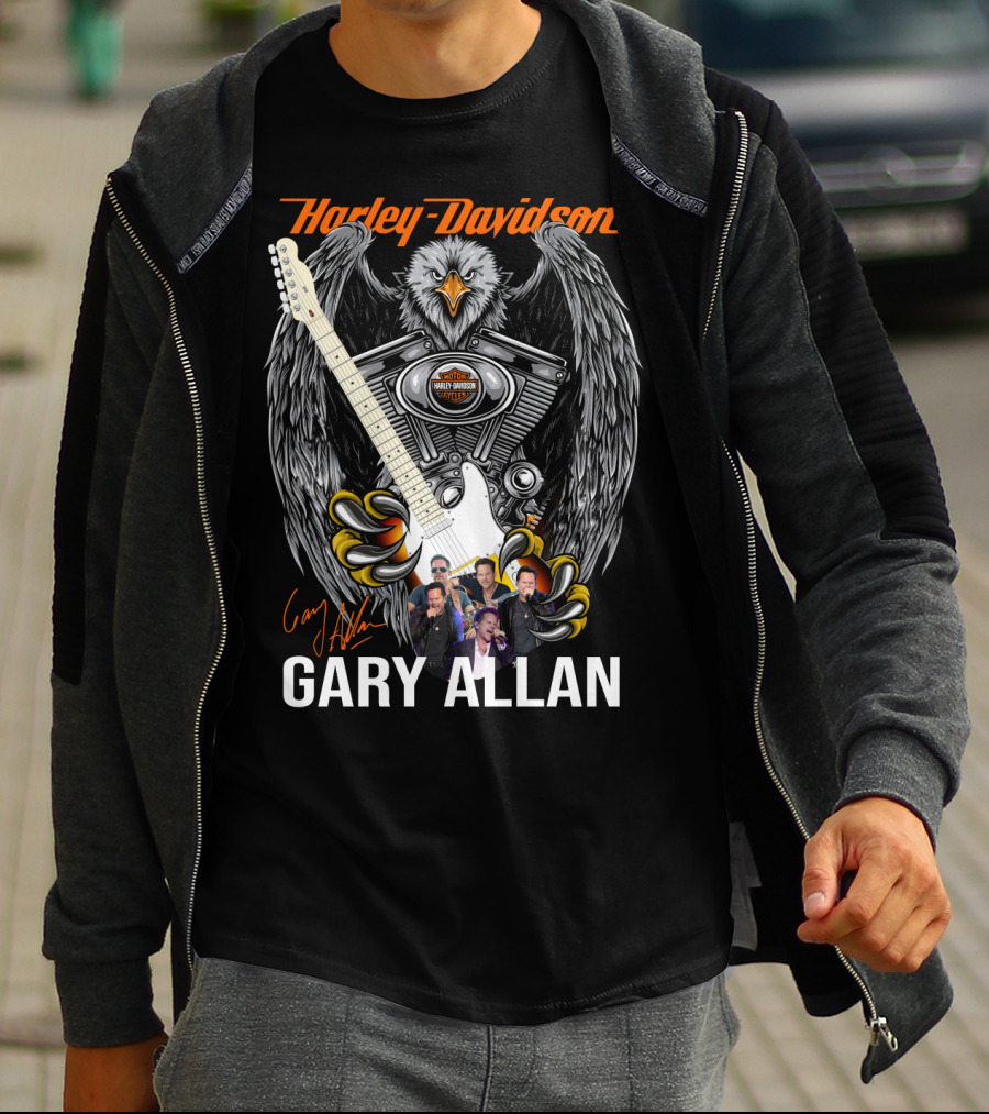 Harley Davidson 1903 Eagle Engine Guitar Gary Allan T-Shirt