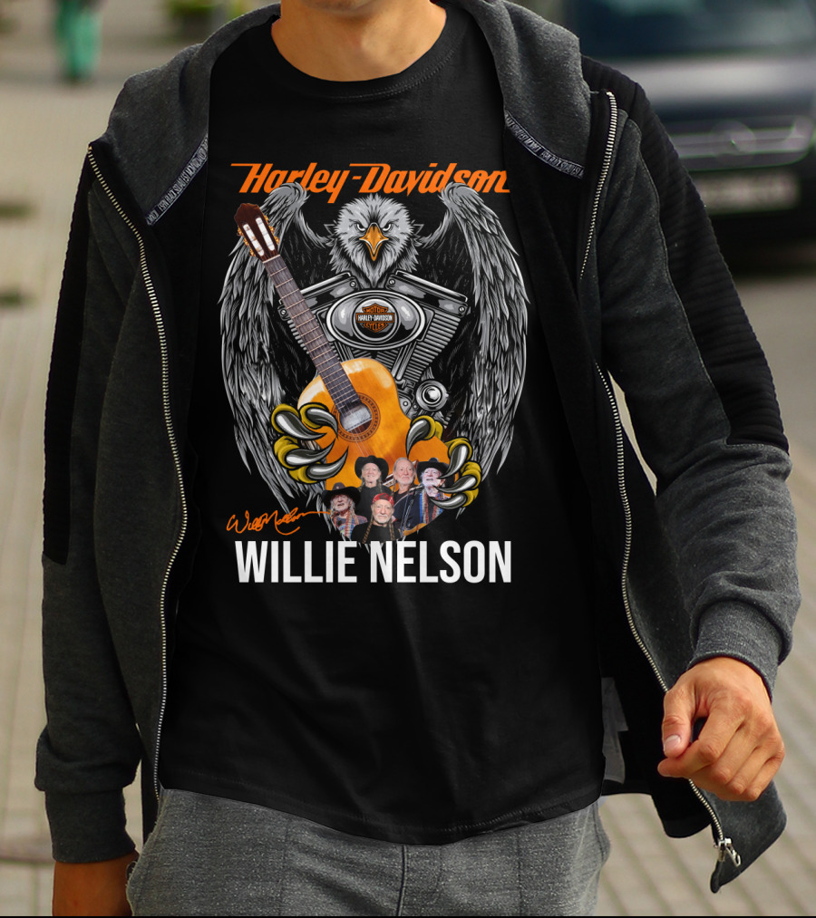 Harley Davidson Willie Nelson Guitar Eagle T-Shirt