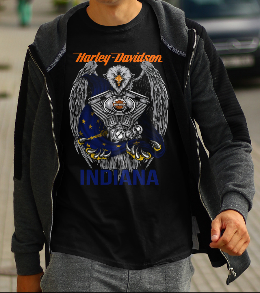 Harley Davidson Eagle Indiana Motorcycles T-Shirt