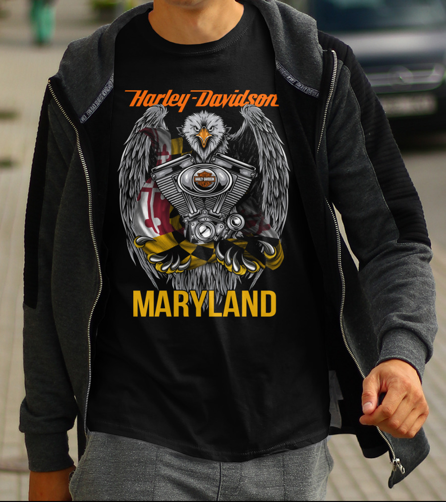 Harley Davidson Maryland Eagle Engine T-Shirt