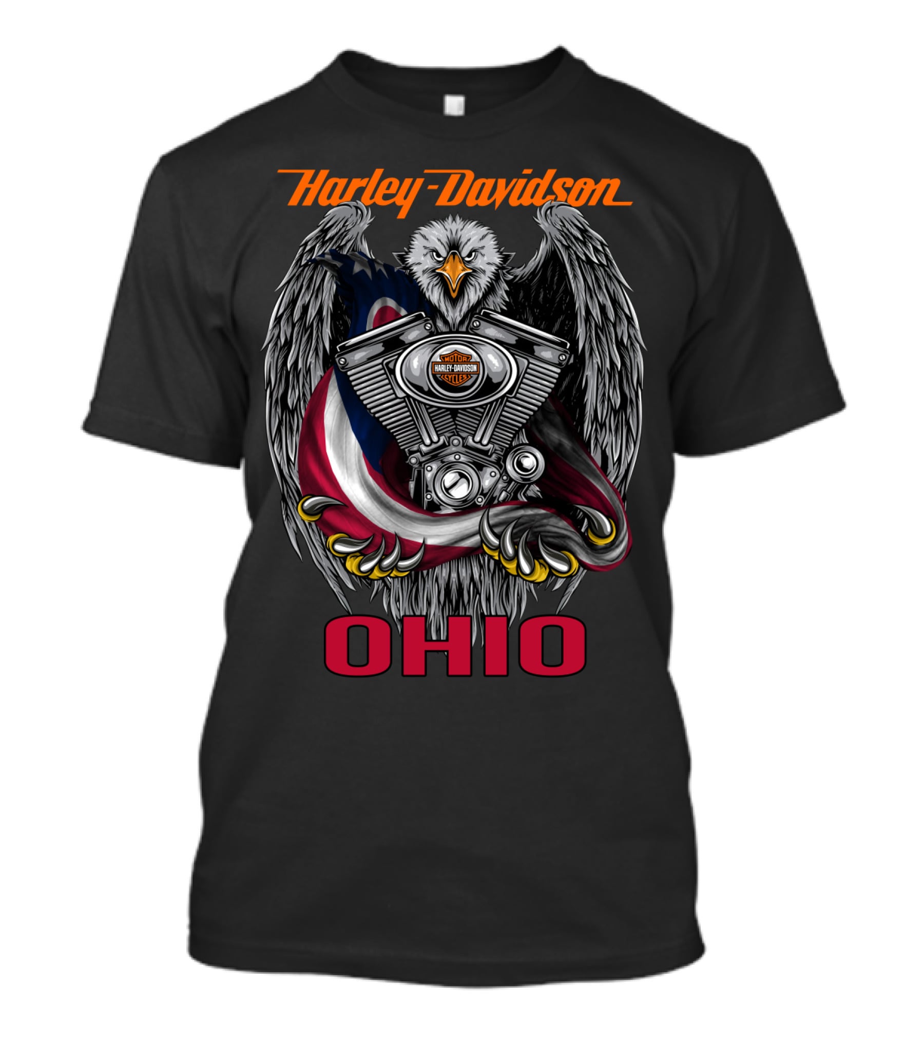 Harley Davidson Ohio Eagle Engine T-Shirt