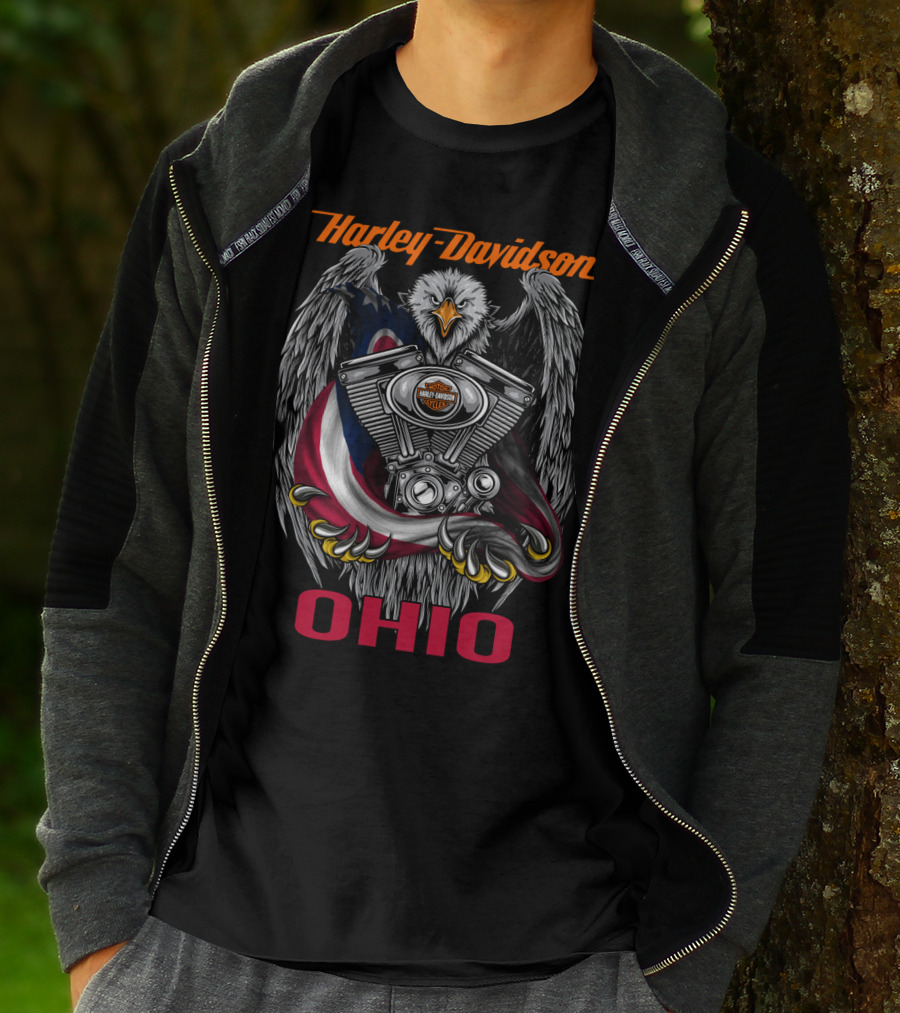 Harley Davidson Ohio Eagle Engine T-Shirt