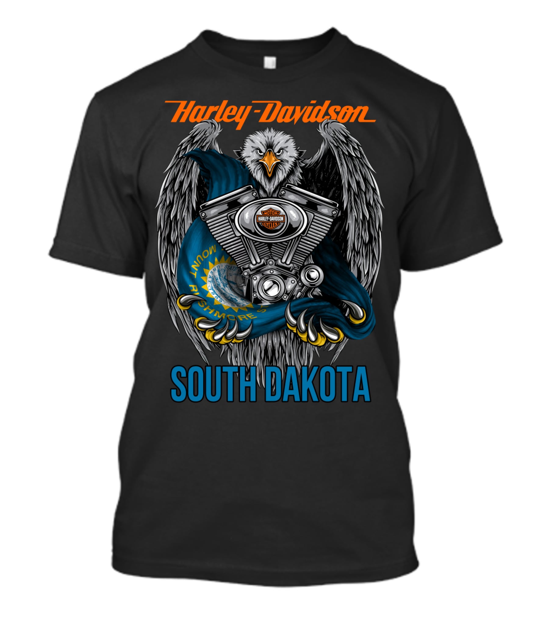 Harley Davidson Eagle Engine South Dakota Know Your Rights T-Shirt