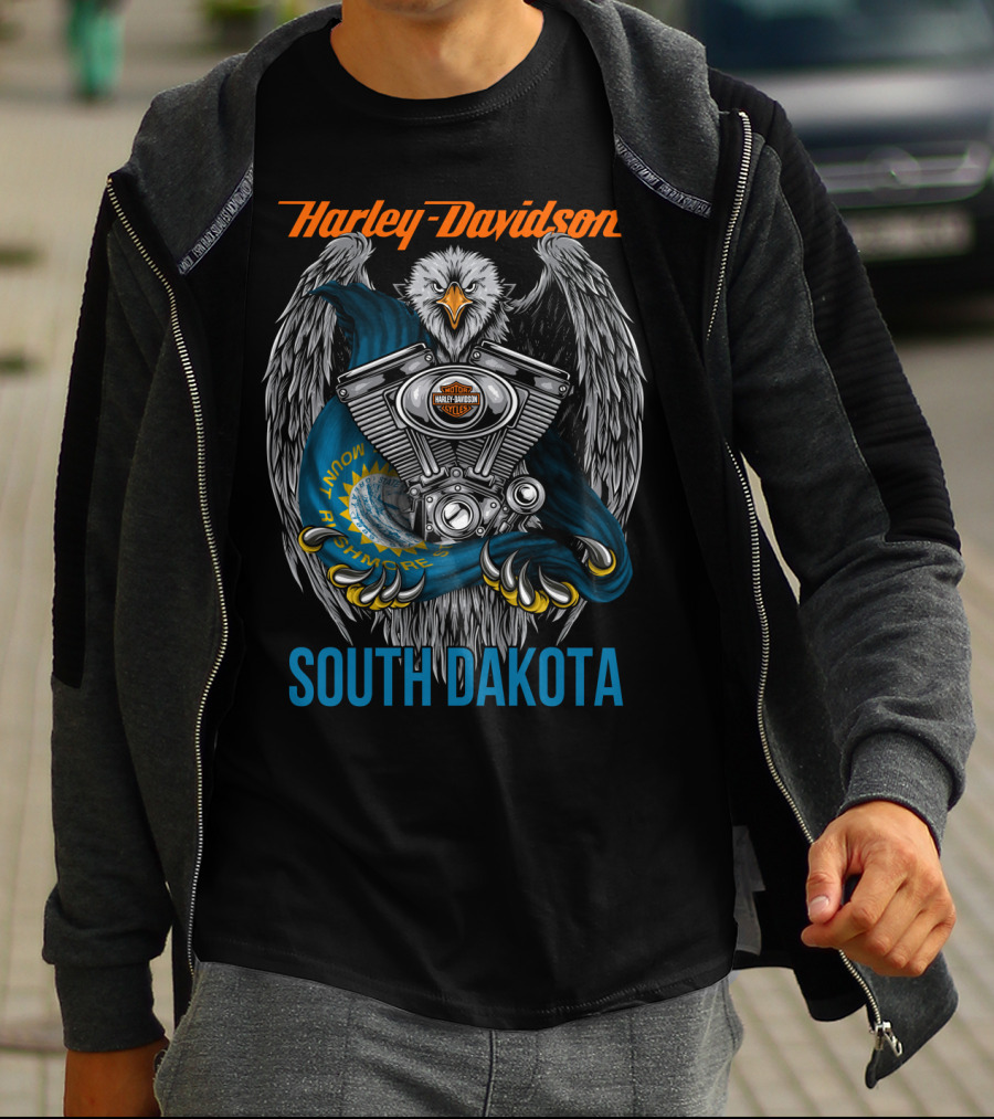 Harley Davidson Eagle Engine South Dakota Know Your Rights T-Shirt
