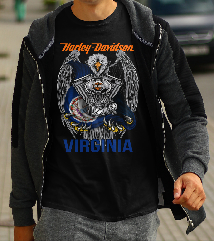 Harley Davidson Virginia Eagle Engine T-Shirt