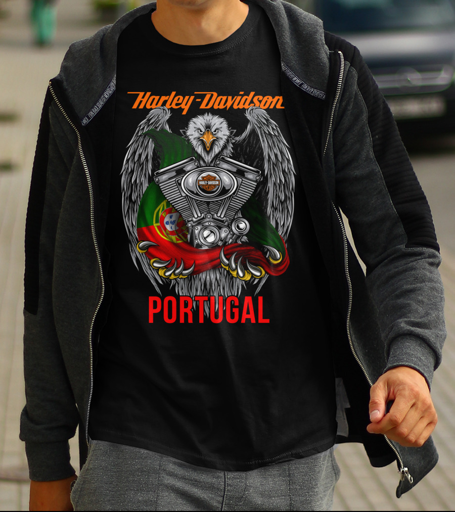 Harley Davidson Portugal Eagle Engine T-Shirt