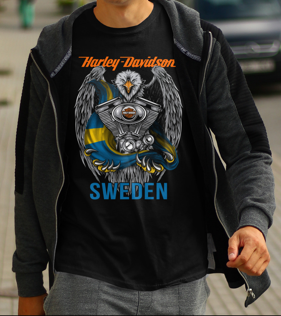 Harley Davidson Sweden Eagle Engine T-Shirt