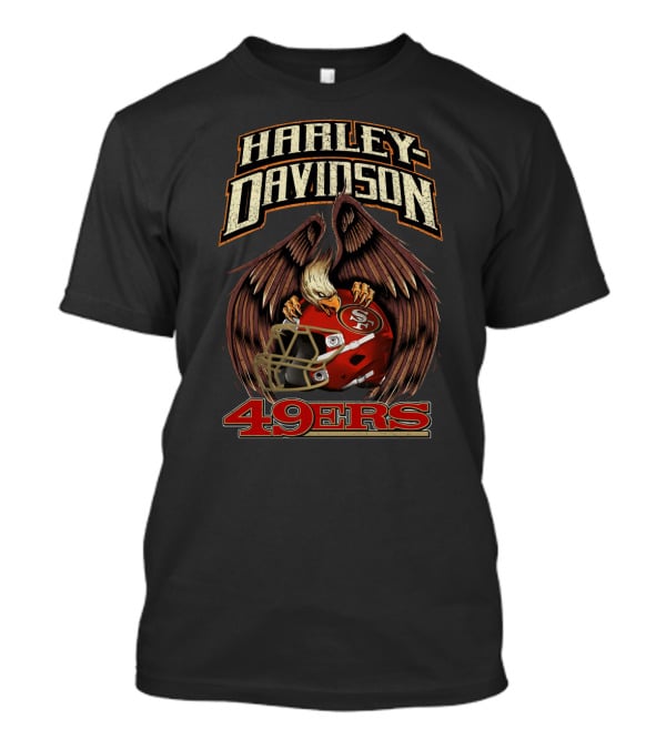 Harley Davidson San Francisco 49ers Hta 21 01 Eagle Helmet T-Shirt