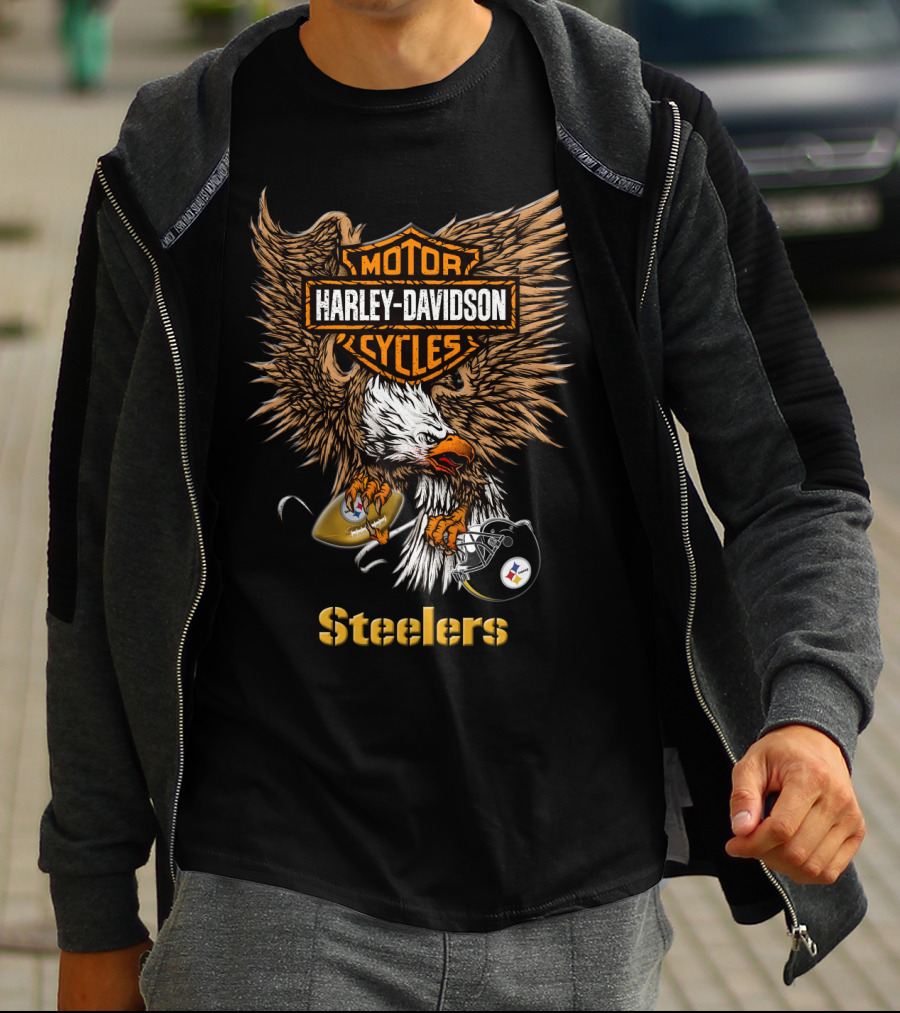 Harley Davidson Cycles Pittsburgh Steelers Eagle T-Shirt