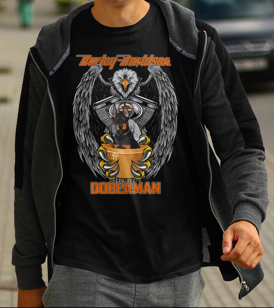 Harley Davidson Doberman Eagle Engine T-Shirt