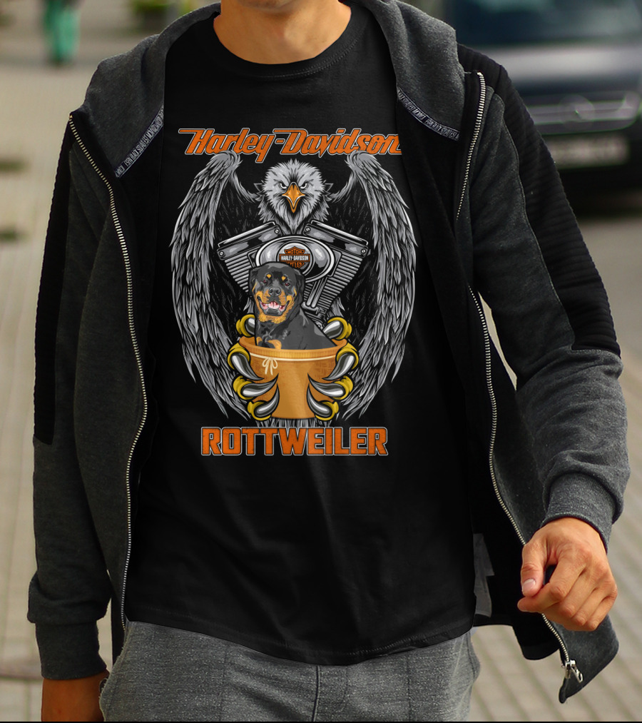 Harley Davidson Rottweiler Motor V-Twin Engine Eagle T-Shirt