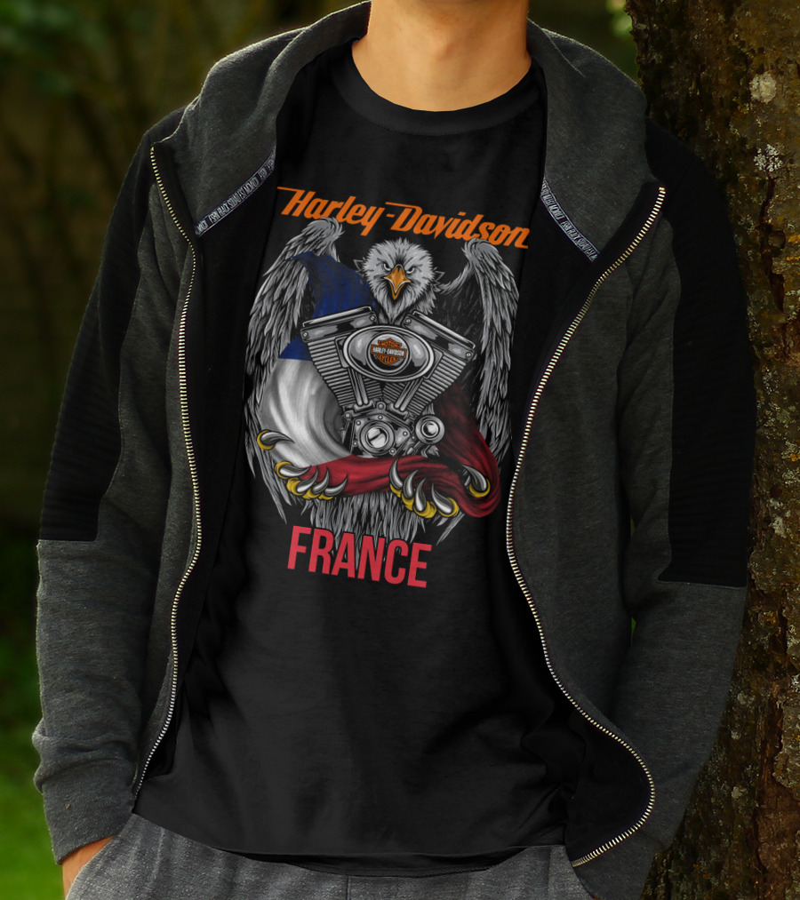 Harley Davidson France Eagle Engine T-Shirt