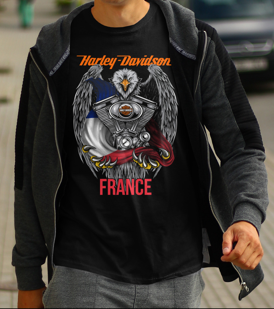 Harley Davidson France Eagle Engine T-Shirt