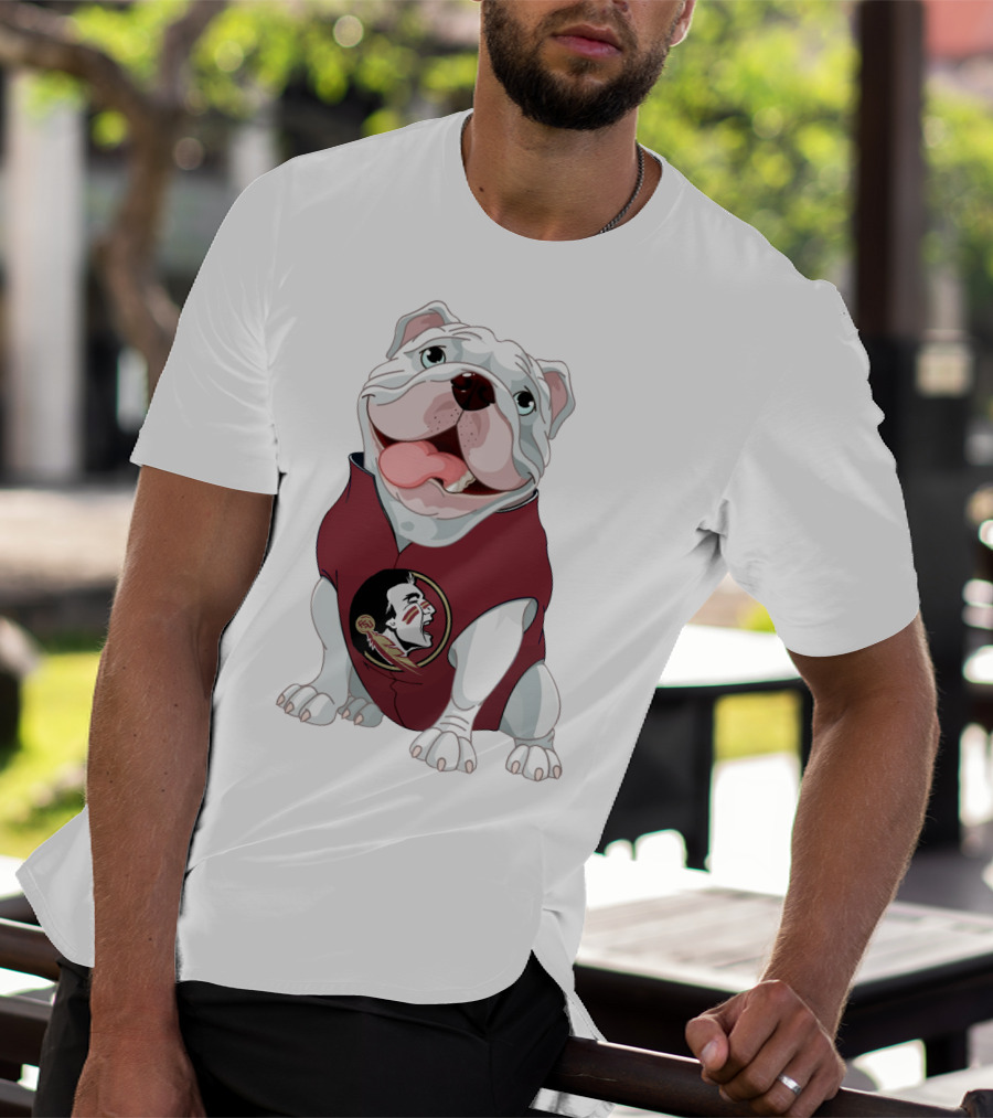 Florida State Seminoles Bulldog Mascot Wearing Team T-Shirt