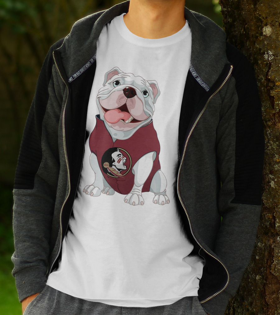 Florida State Seminoles Bulldog Mascot Wearing Team T-Shirt