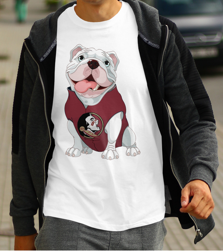 Florida State Seminoles Bulldog Mascot Wearing Team T-Shirt