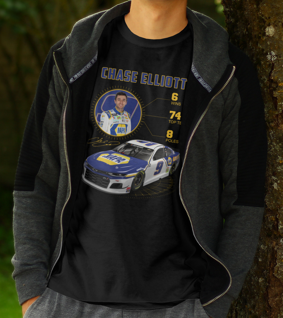 Chase Elliott 6 Wins 74 Top Tens 8 Poles Napa Racing Car T-Shirt