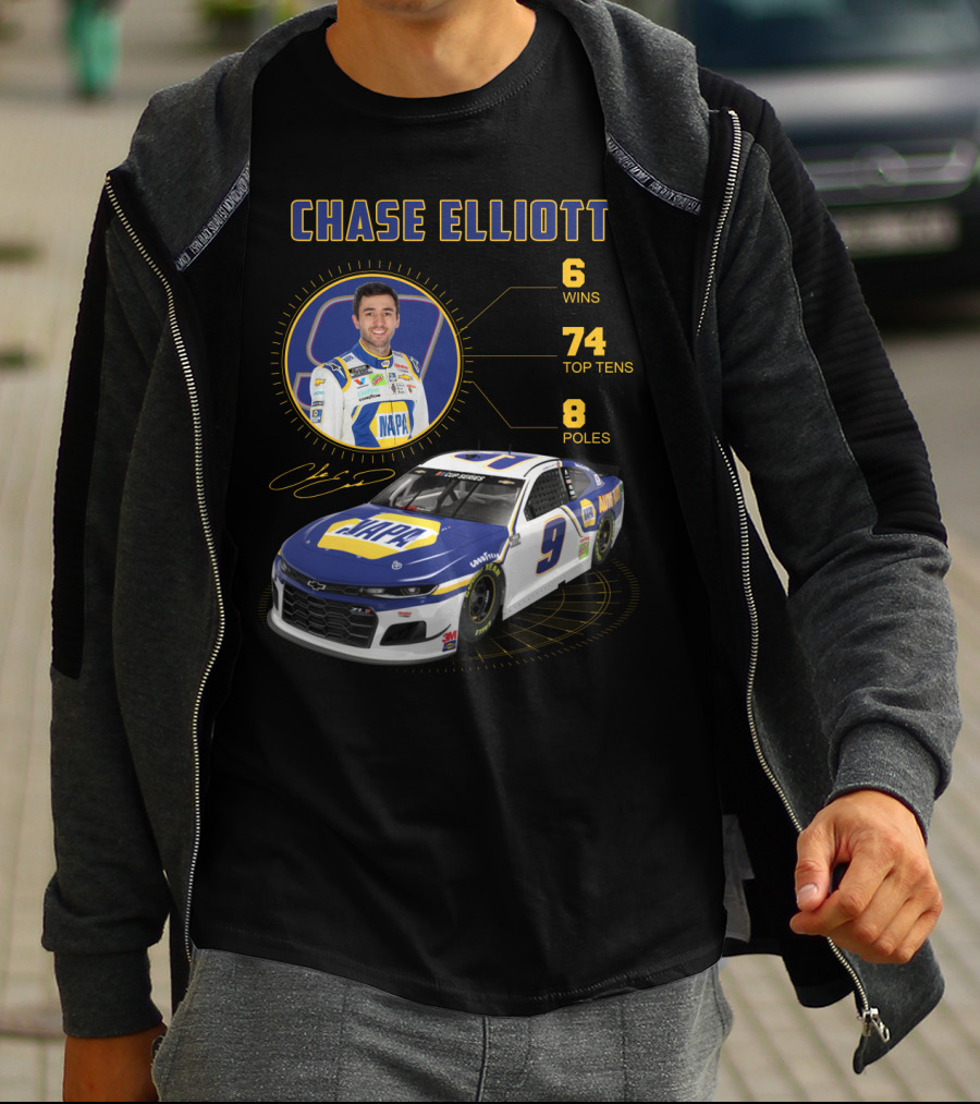 Chase Elliott 6 Wins 74 Top Tens 8 Poles Napa Racing Car T-Shirt