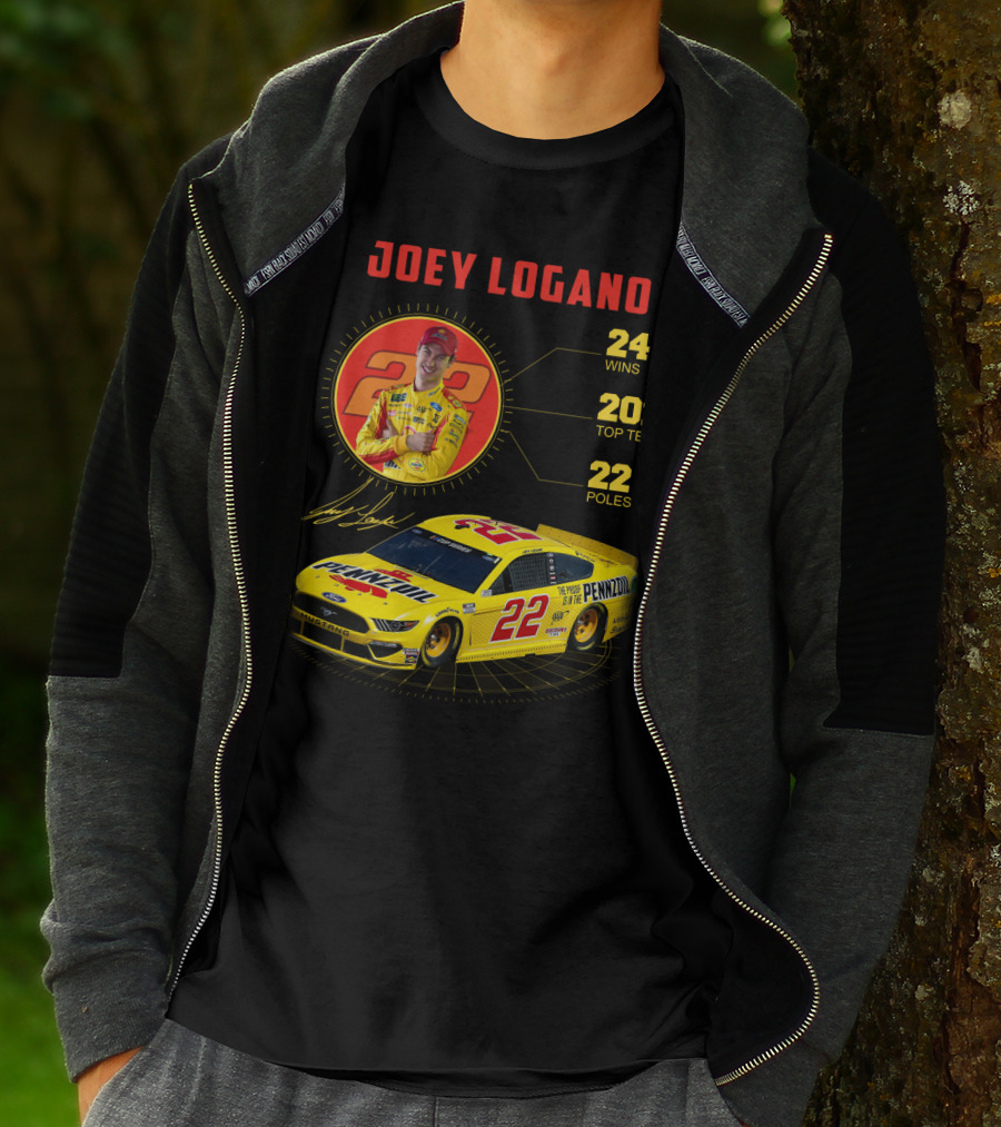Joey Logano 22 Pennzoil Racing Stats 24 Wins 201 Top Tens 22 Poles T-Shirt