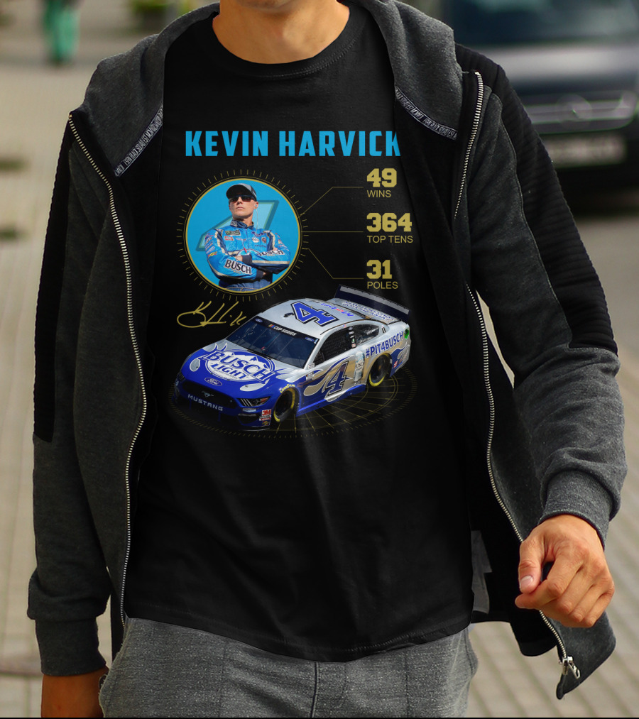 Kevin Harvick Nascar Busch Light 49 Wins 364 Top Tens 31 Poles T-Shirt