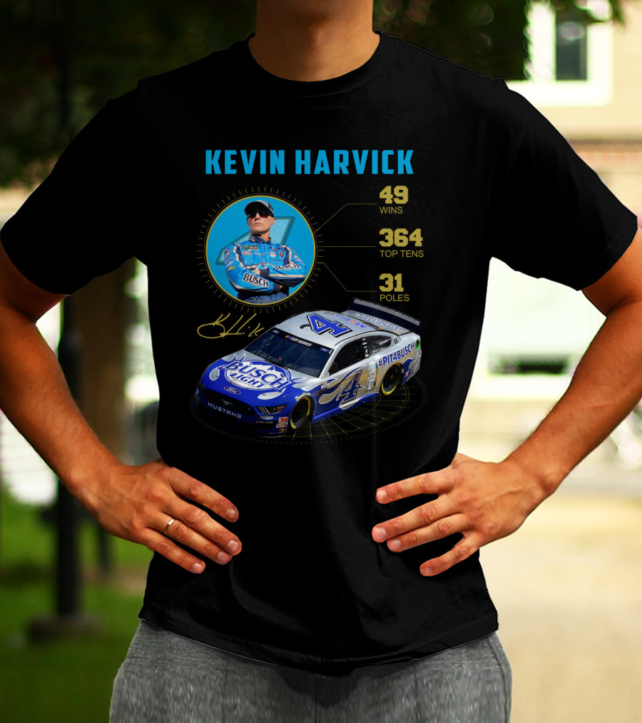 Kevin Harvick Nascar Busch Light 49 Wins 364 Top Tens 31 Poles T-Shirt