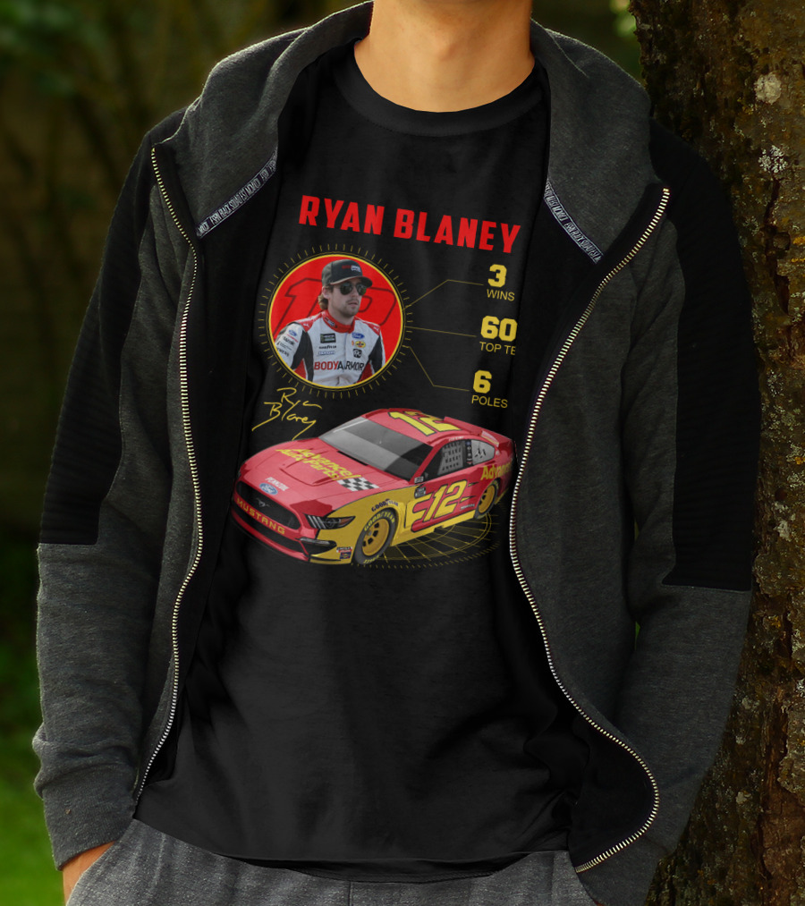 Ryan Blaney 3 Wins 60 Top Tens 6 Poles Mustang T-Shirt