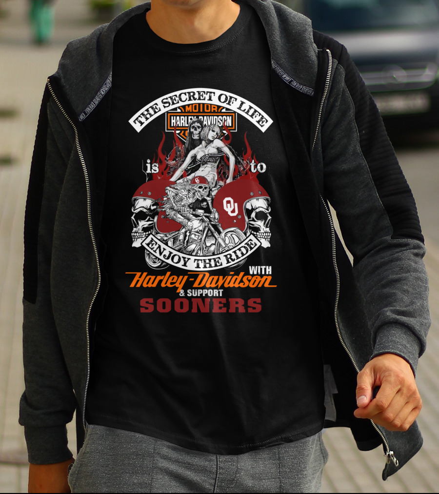 Harley Davidson Motorcycles Support Sooners Enjoy The Ride T-Shirt