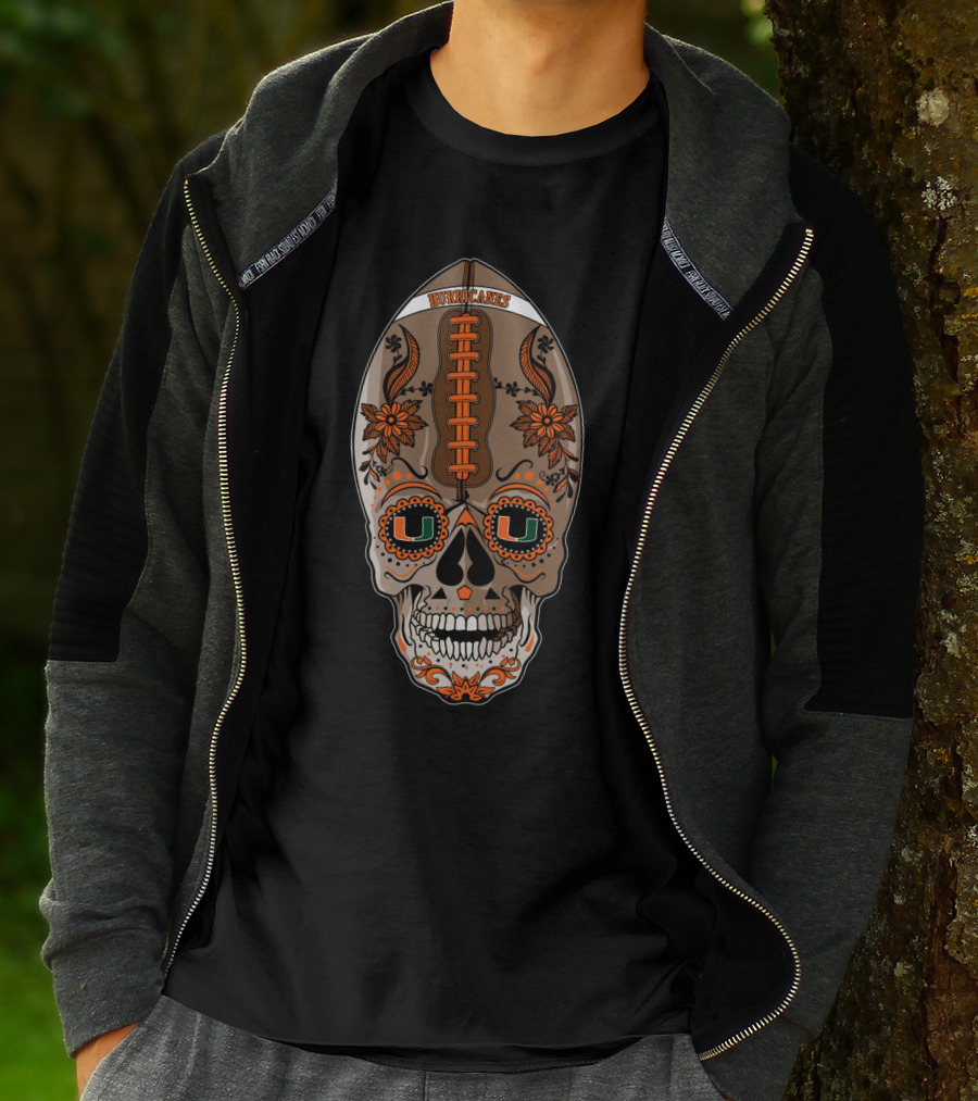 Hurricanes U Sugar Skull Football T-Shirt