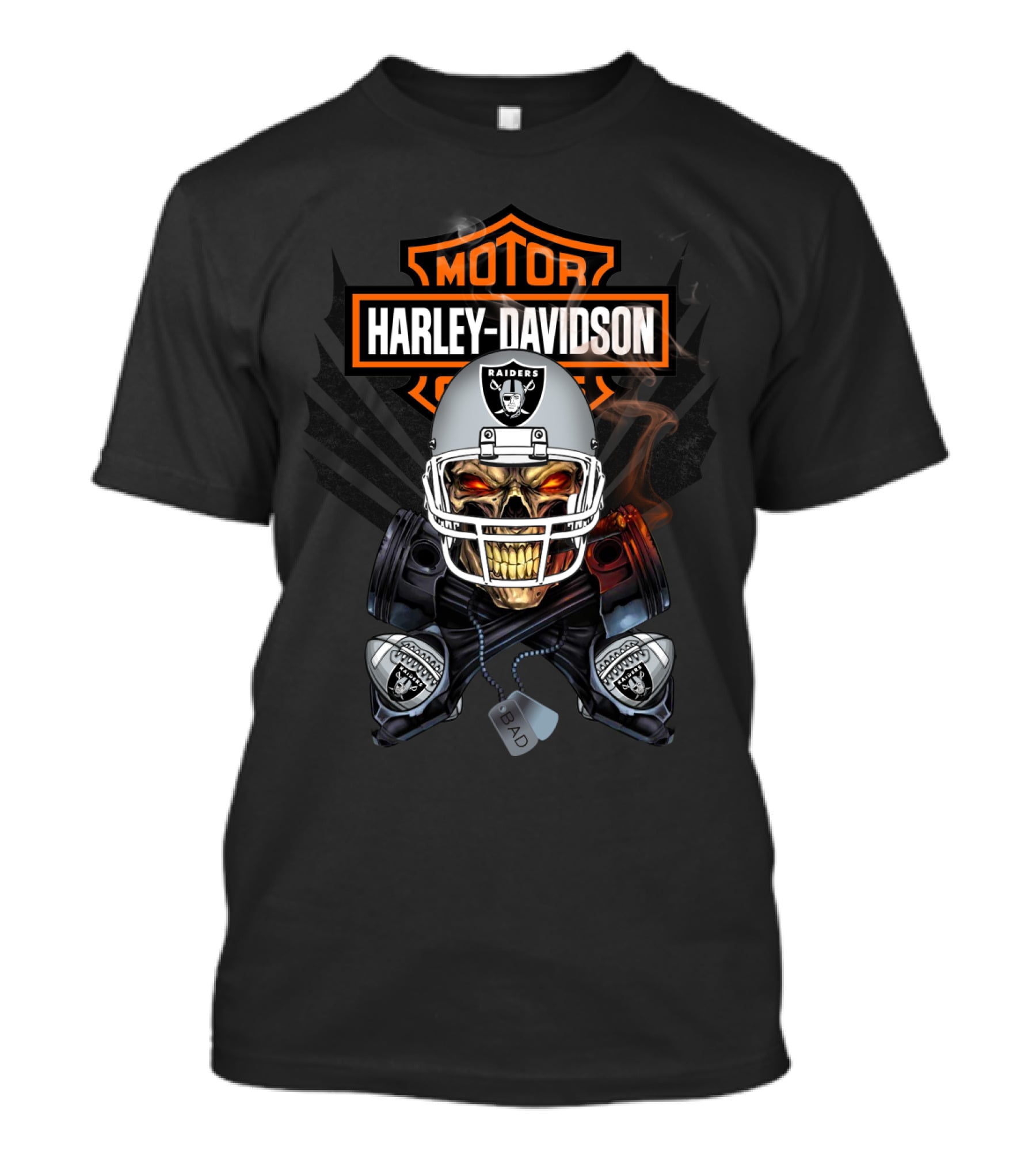Harley Davidson Motor Raiders 106 Nfl Or T-Shirt