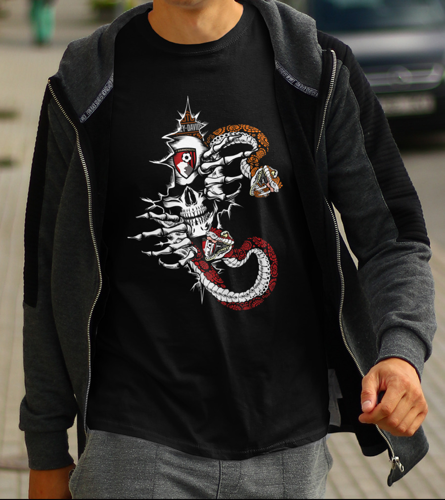 Afcb Skull Snake Skeleton Badge T-Shirt