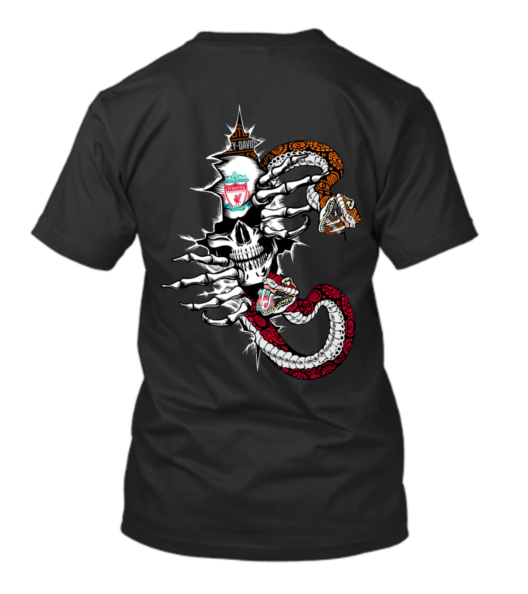 Liverpool Skull Snakes Harley Davidson T-Shirt