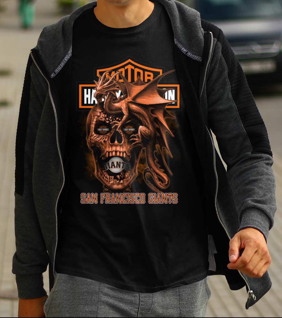 Harley Davidson Dragon Skull Giants San Francisco 111 T-Shirt