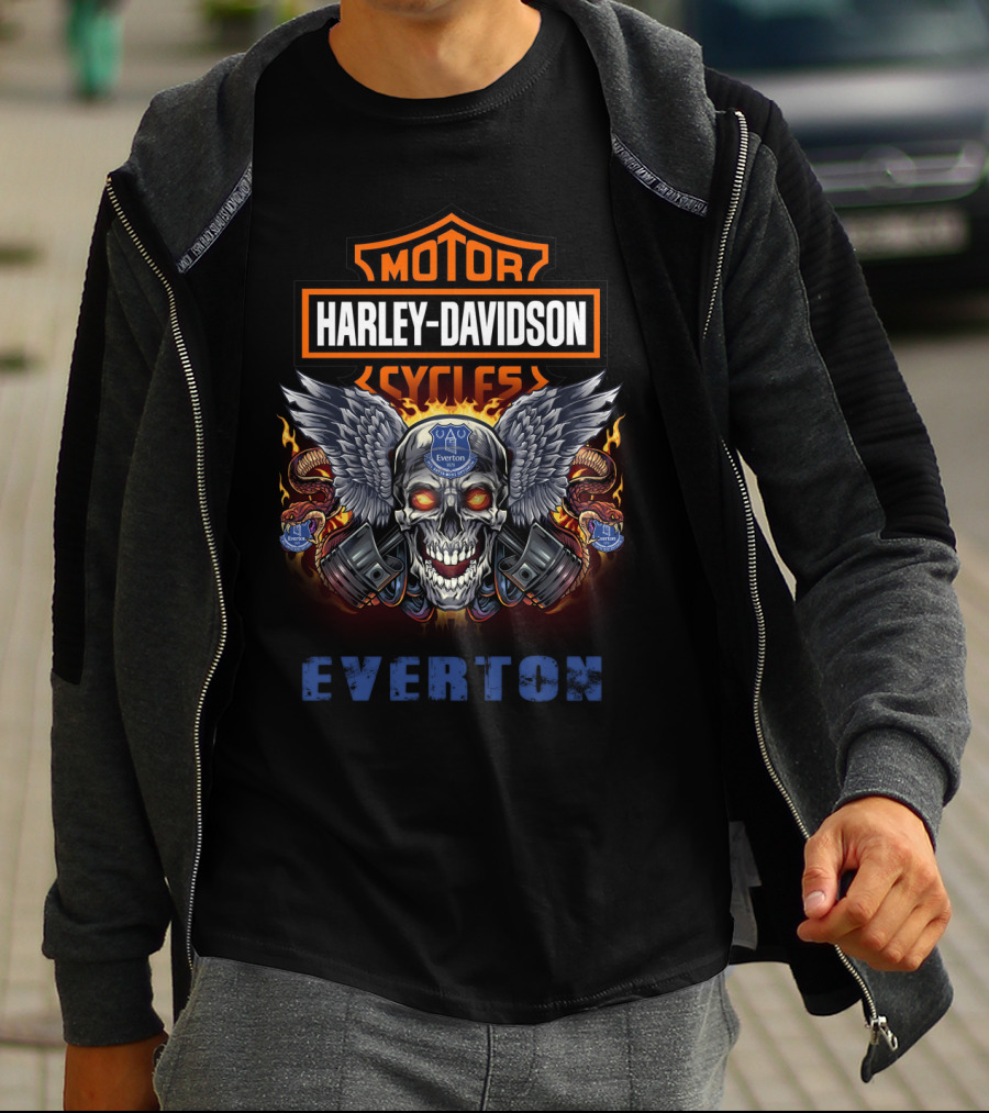 Harley Davidson Motor Cycles Skull Everton T-Shirt