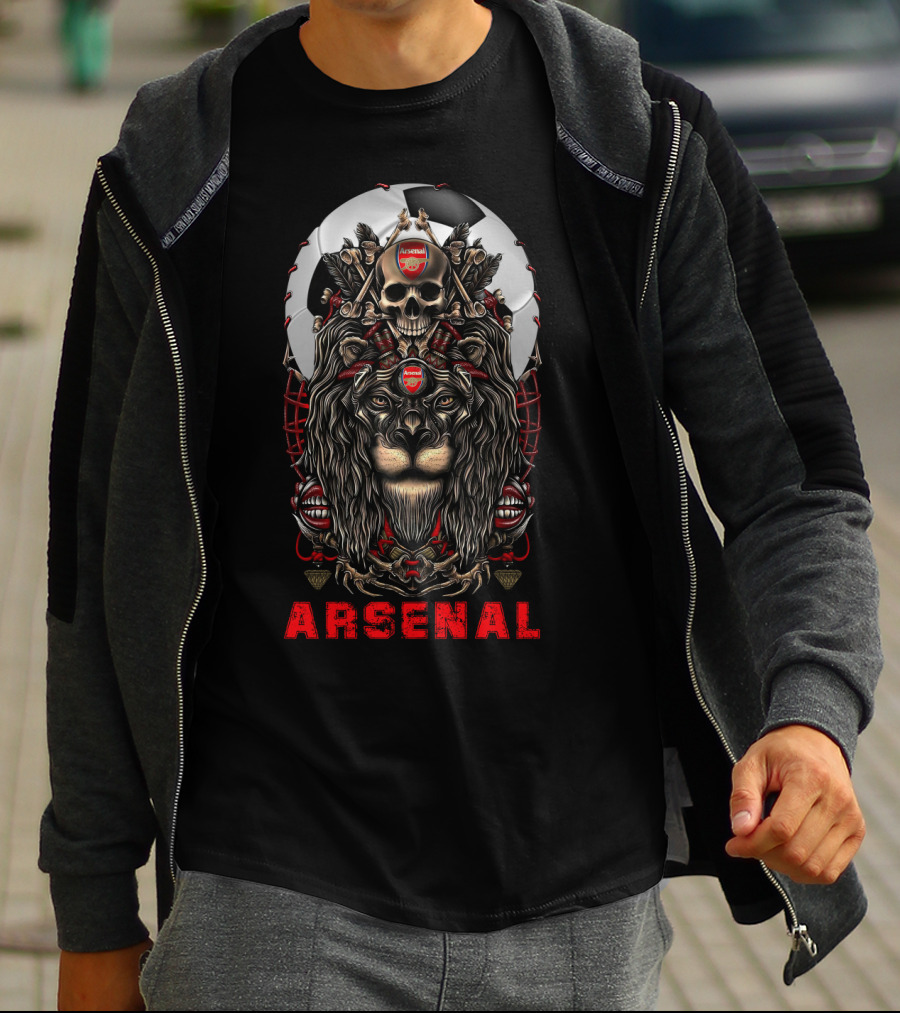 Arsenal Lion Skull With Arsenal T-Shirt