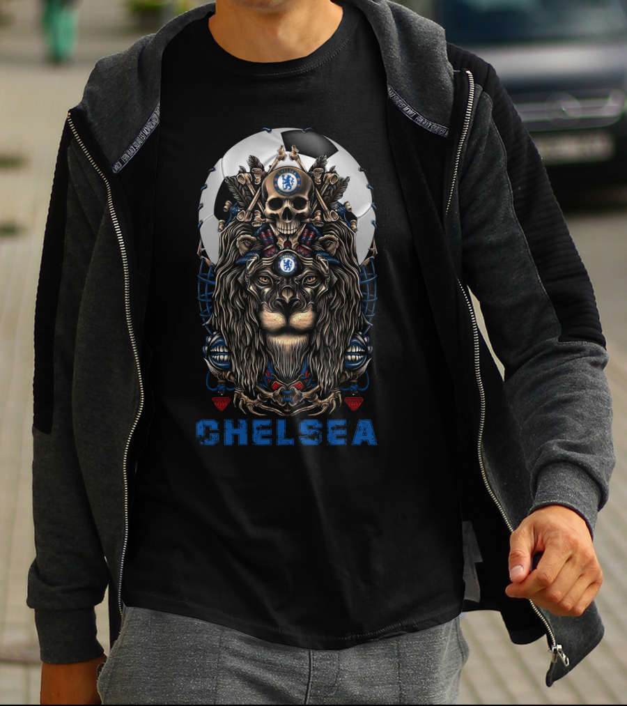 Chelsea 114 Nha C Lion Skull Soccer T-Shirt